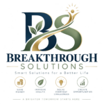 A rising pathway integrated into the BS monogram to symbolize breakthroughs, progress, and positive change. Visual elements representing saving money, improving health, solving challenges, and creating opportunities